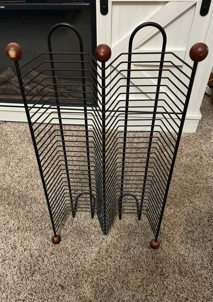 Vintage Black Wired CD Tower Rack~ Holds 60 CDs