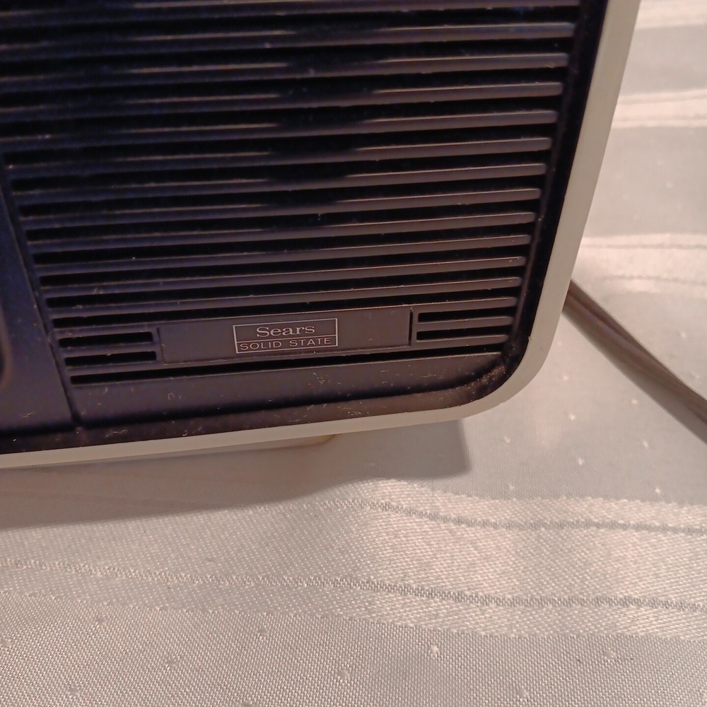 Sears Roebuck. 12 Inch. Solid State Television. White Case. Rare! Tested.