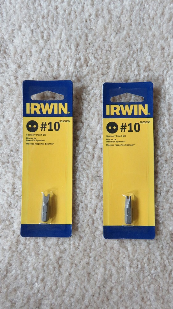 NEW Irwin 1" #10 Spanner Insert Bits - Retail Packages 2 Bits