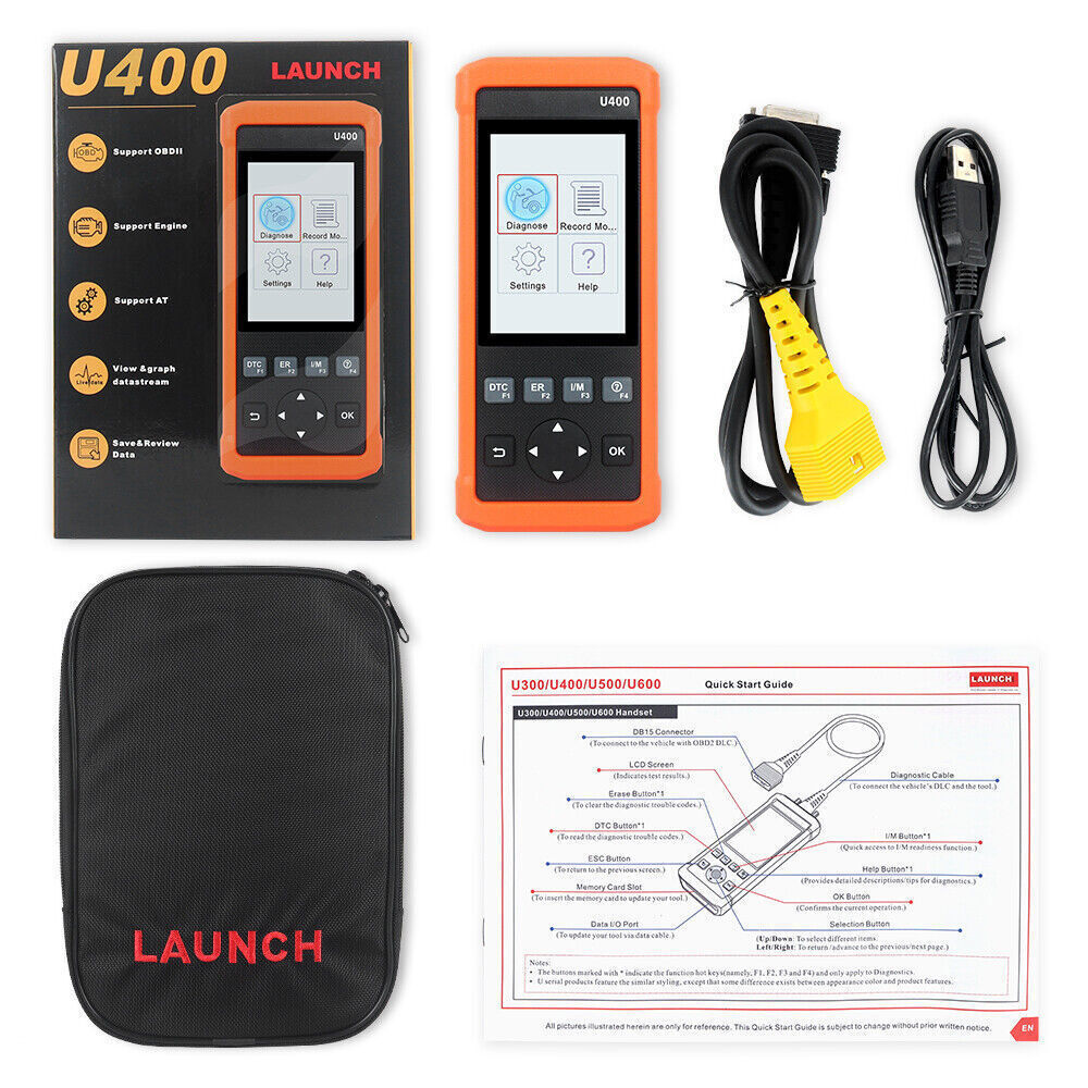 LAUNCH U400 OBD2 Scanner Car Auto Diagnostic Tool Oil EPB Reset AT Code Reader