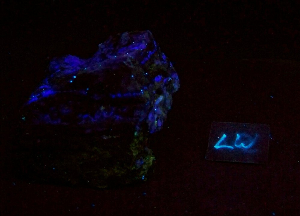 Fluorescent Fluorite Crystals w Aragonite Specimen
