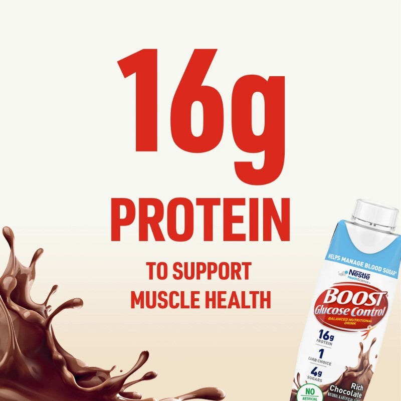 BOOST Glucose Control Nutritional Drink, Rich Chocolate, 16 g Protein
