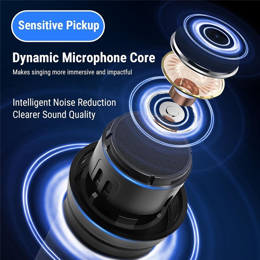 Dual Bluetooth Handheld Cordless Dynamic Microphone with Rechargeable Receiver
