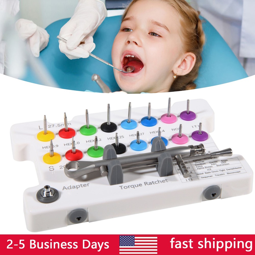 Universal Implant Screwdriver Latch Driver Torque Wrench Prosthetic Kit