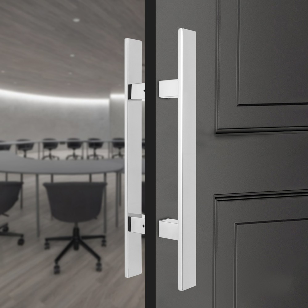 Stainless Steel Double Sided Push Pull Door Handle, H-shaped Door Pull Handle