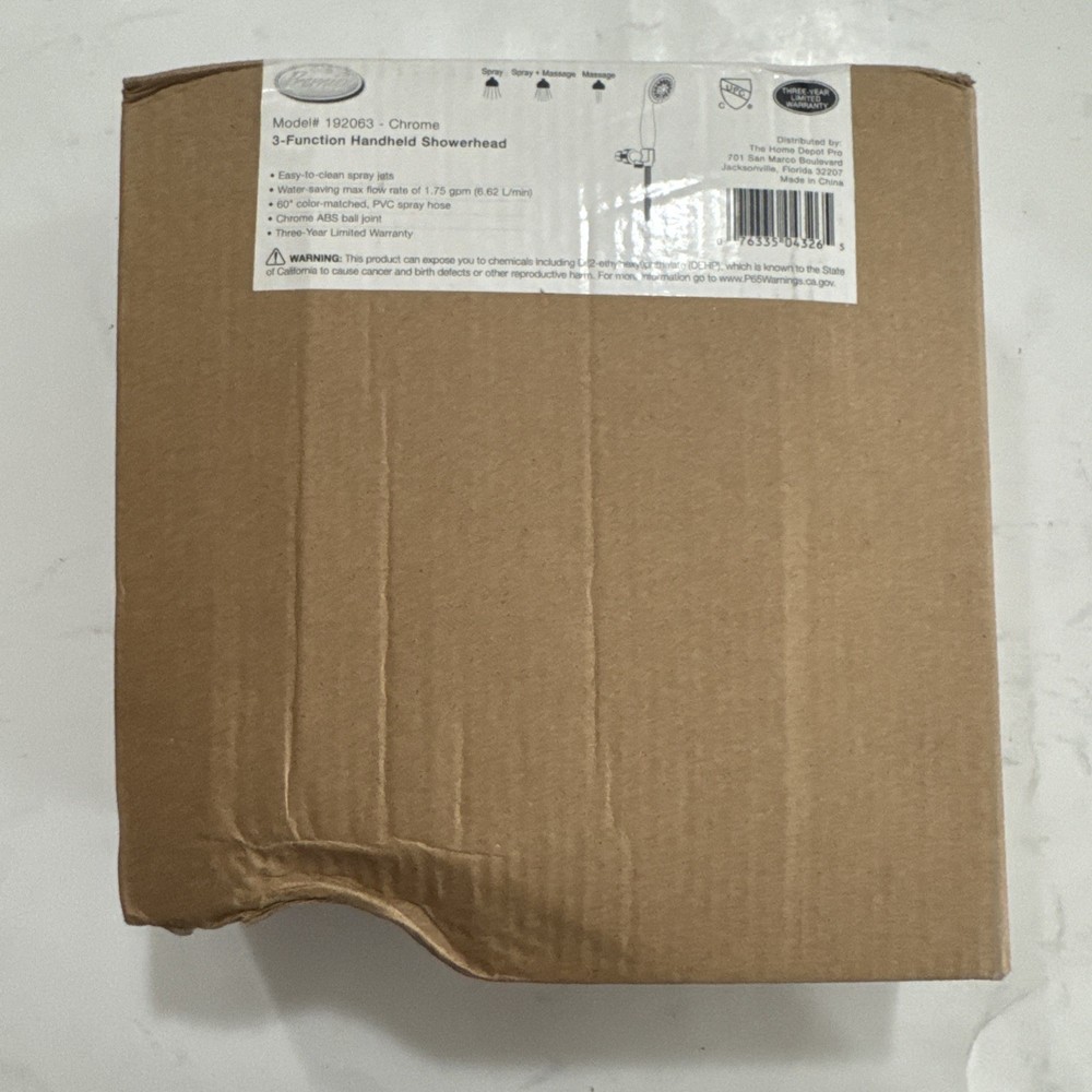 3 Function Showerhead 192063 1.75 Gpm Chrome New E44