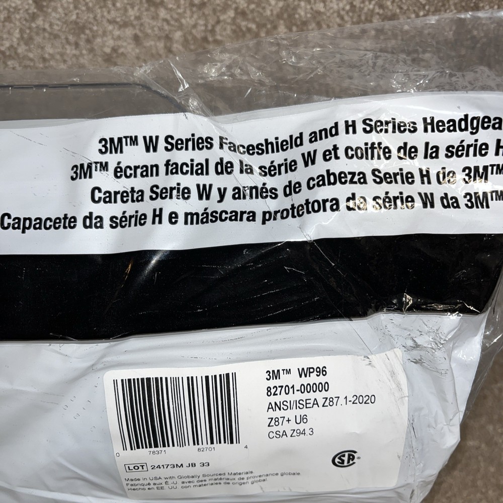 3M Clear Polycarbonate Faceshield WP96 New