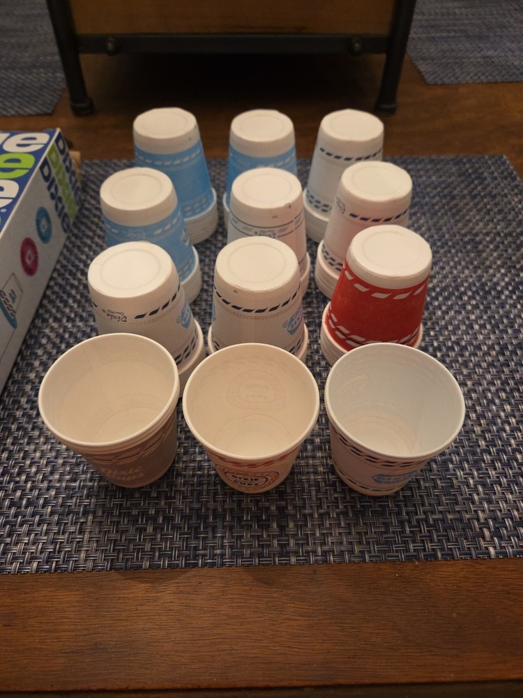 Dixie 3oz Bathroom Cups Throwback Pack 1950's Melody Designs 95 Count Open Box