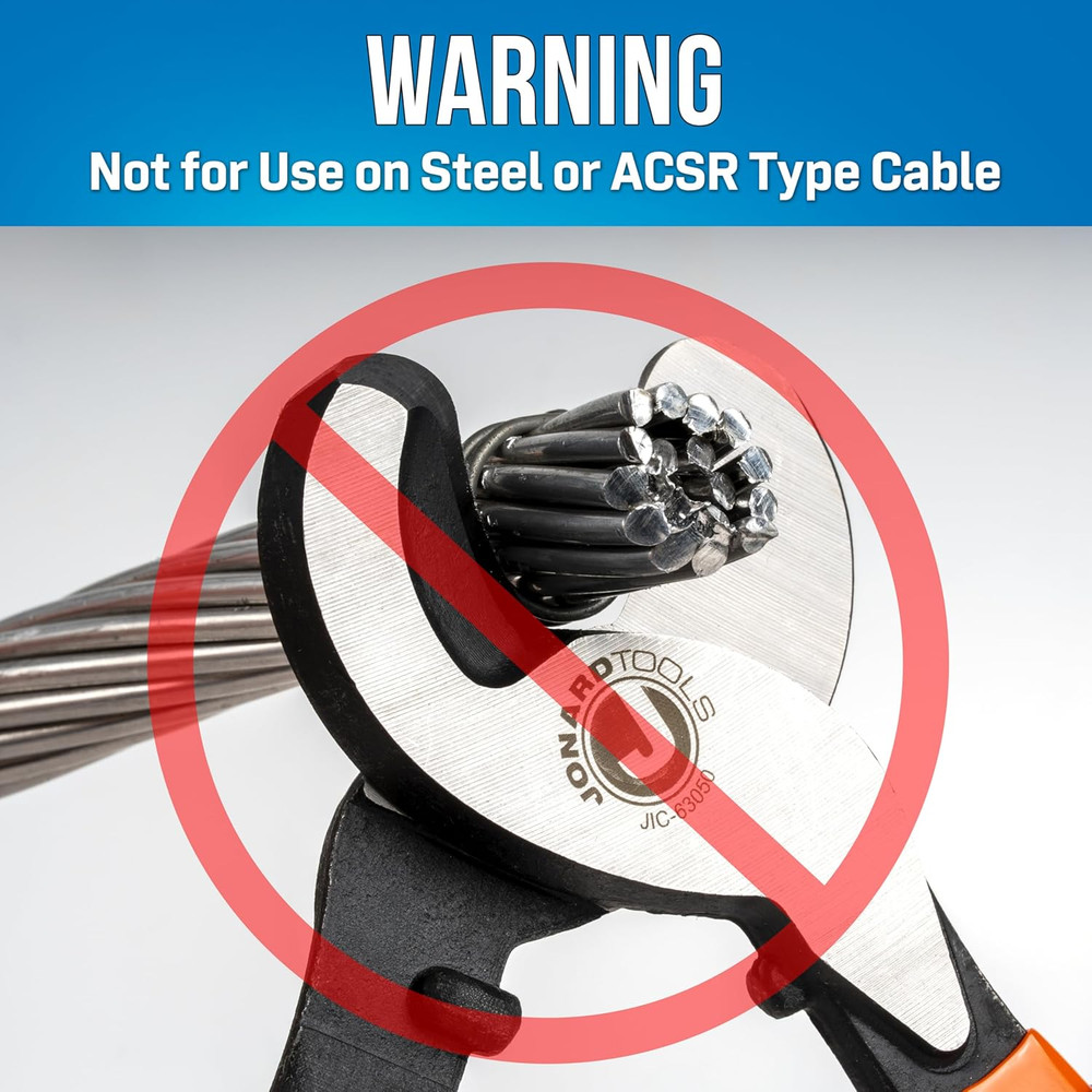 JIC-63050 High Leverage Cable Cutter - Chrome Vanadium Steel, Induction-Hardened