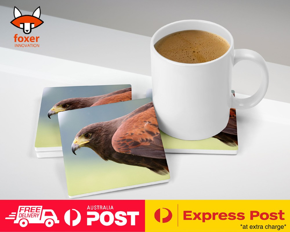 COASTER COFFEE DRINKING MAT|COOL BROWN HAWK EAGLE BIRD #24