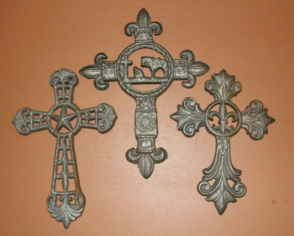 Cowboy Wall Crosses, Unfinished Ready to Paint Basic Collection Bundle 3 crosses