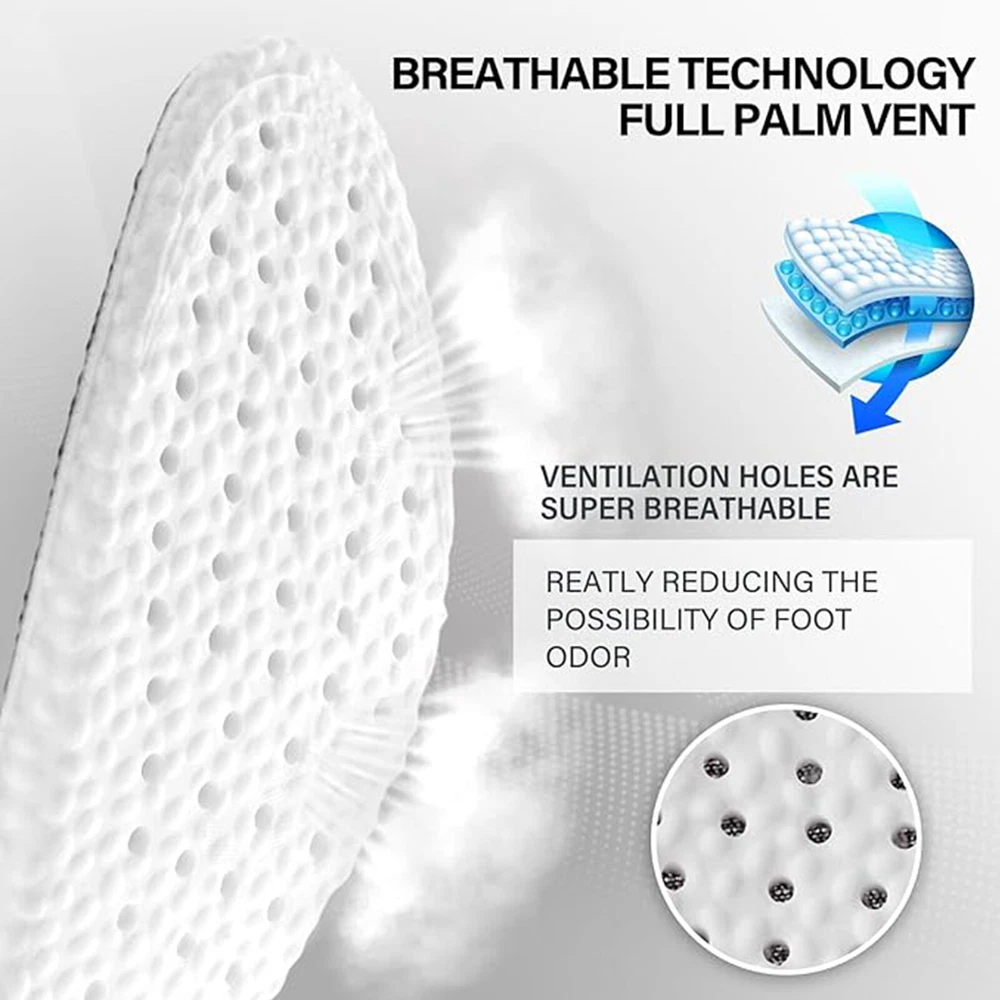 Memory Foam Shoe Insoles Shock Absorption Inserts Cushion Replacement Insoles