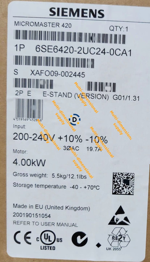 New 6SE6420-2UC24-0CA1 Single Phase Inverter