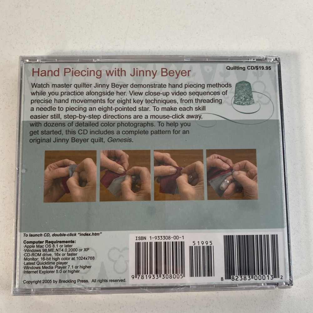 SEE NOTES - Sealed 2005 CD - PIECING WITH JINNY BEYER: A ONE-ON-ONE TUTORIAL