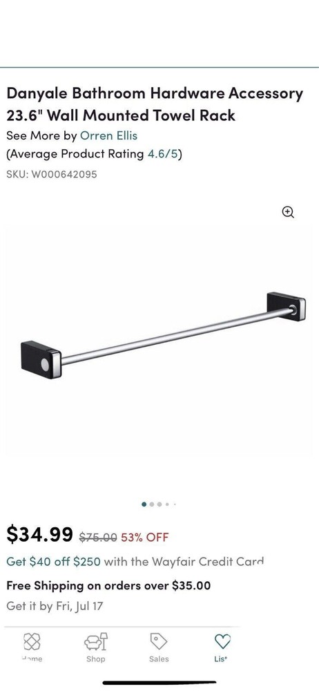 modern towel bar