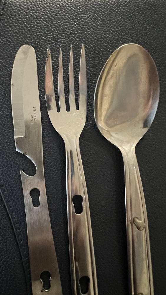 Vintage (Japan) 3-Pc Stainless Flatware Camping Spoon Fork Knife