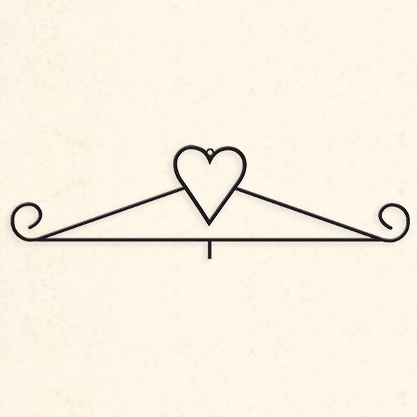 Heart Calendar Holder Hook - Black Wire - Primitive
