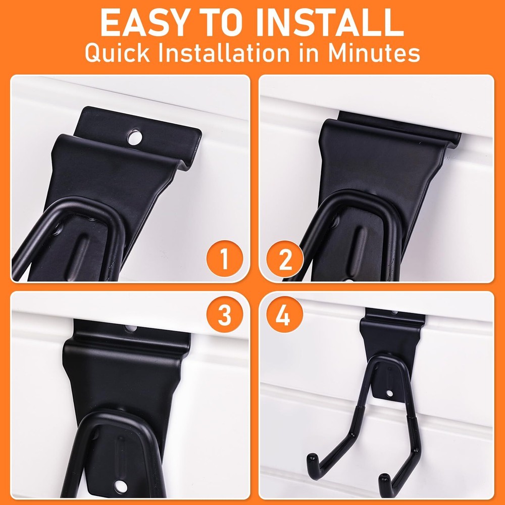 36 Pack Heavy Duty Slatwall Hooks Black Slatwall Panel Accessories Assortment...
