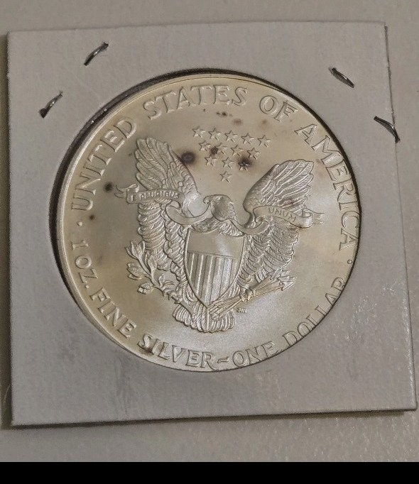 2002 US $1 American Silver Eagle ASE 1oz Fine Silver Uncirculated