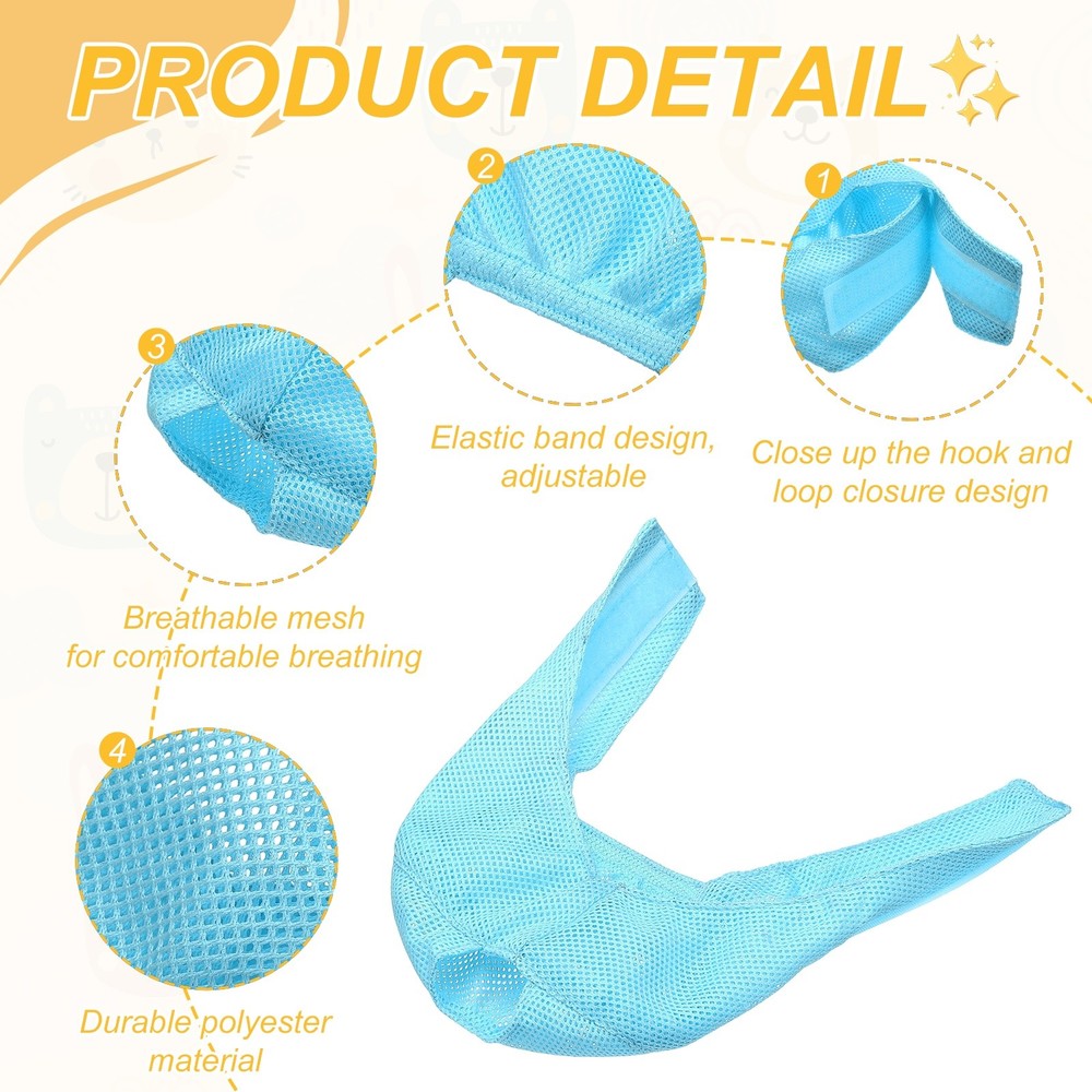 Cat Muzzle Breathable Mesh Muzzle Circumference 9-10 Inches Sky Blue