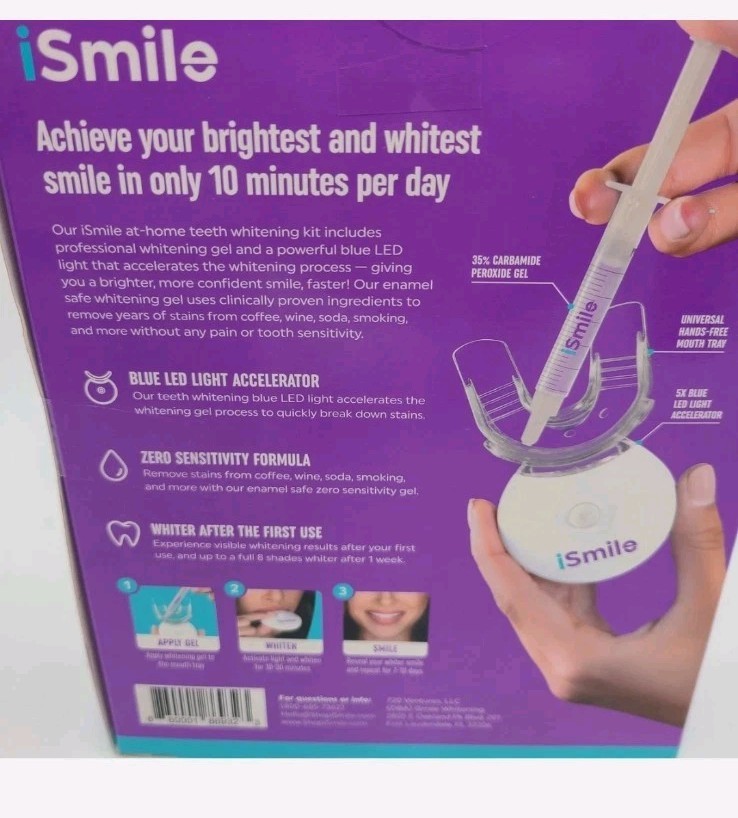 iSmile LED Light Activated Teeth Whitening Kit (2 Pack)