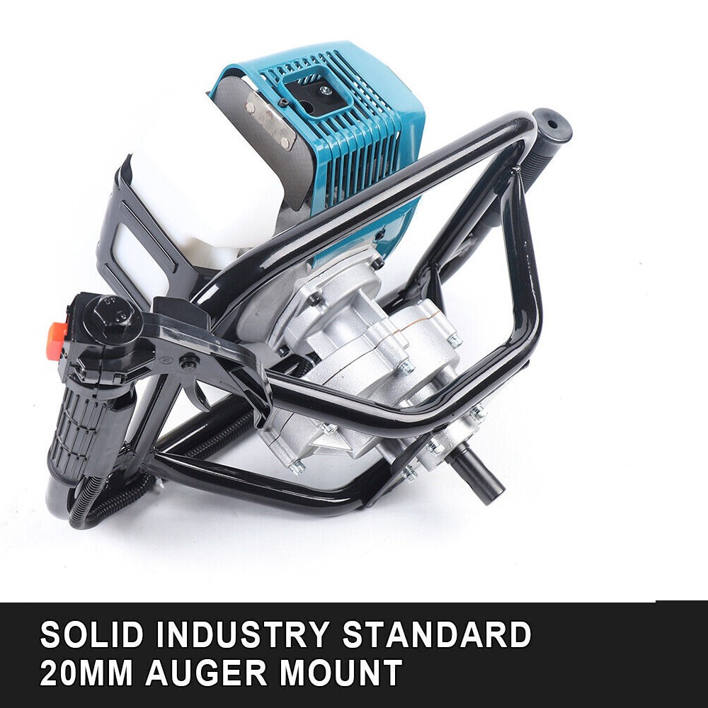 52cc 2 Stroke Post Hole Digger with 2 Bits Gas Powered Earth Auger Drill Machine