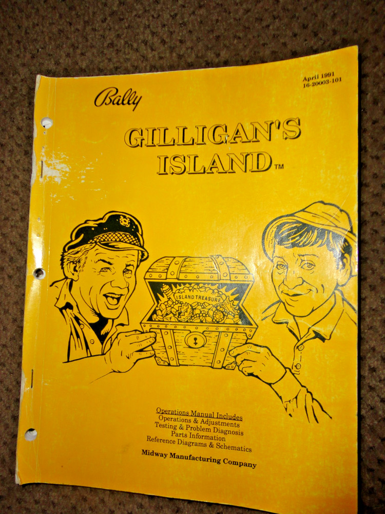 Bally Gilligan's Island Pinball Manual. Looks really Good, Nice Reference Guide