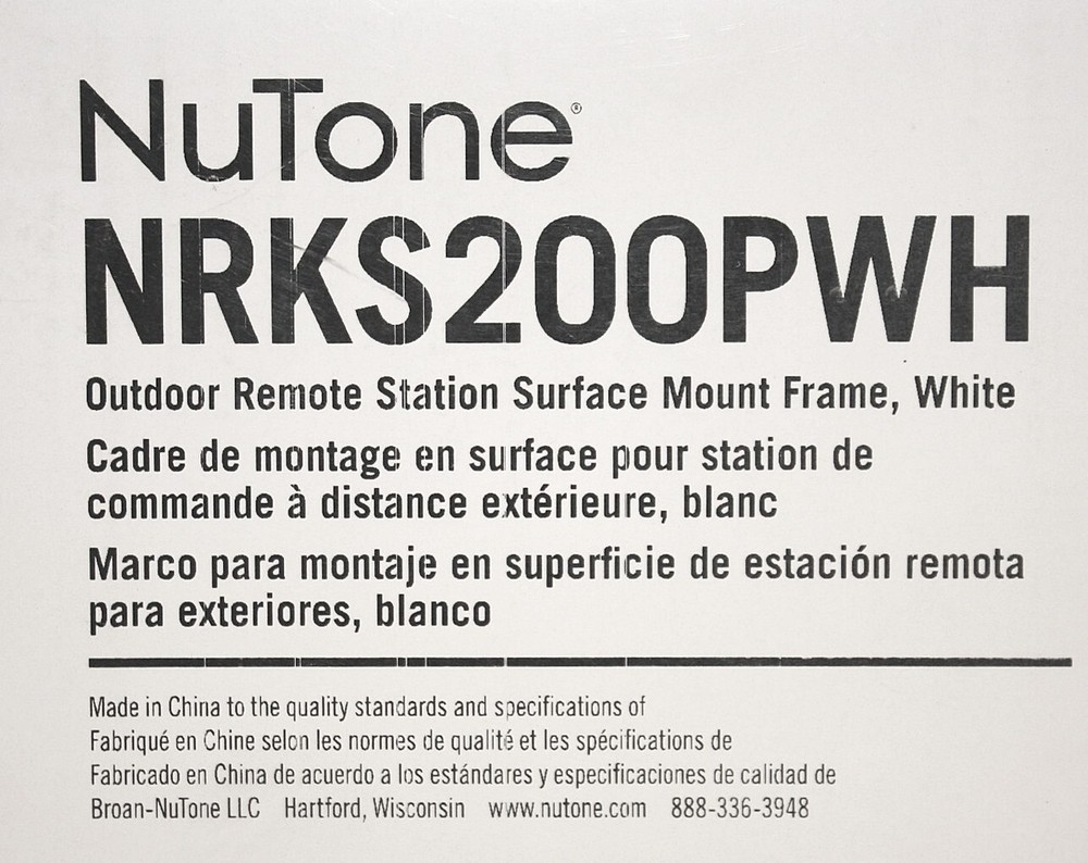 Genuine NuTone® NRKSPWH Surface Mount Box for Patio Remote Station
