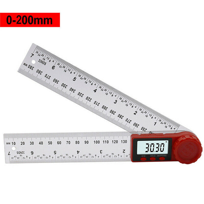 200mm Digital Angle Finder Ruler Protractor Measure Meter 0-360°