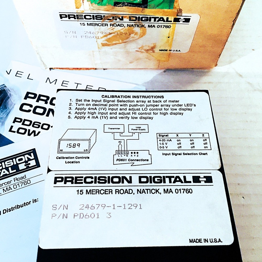 PRECISION DIGITAL PD601 3 PANEL METER