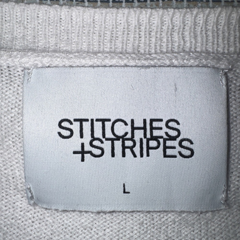 Revolve Stitches & Stripes White Summer Cropped Sweater Size Large
