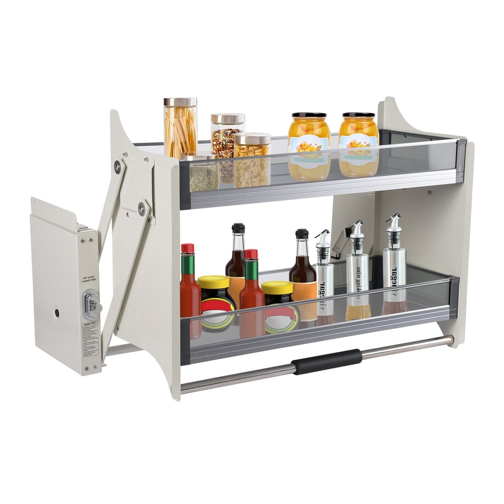 2-Tier Pull Down Shelf Upper Wall Cabinet Storage Organizer For 24inch Cabinet