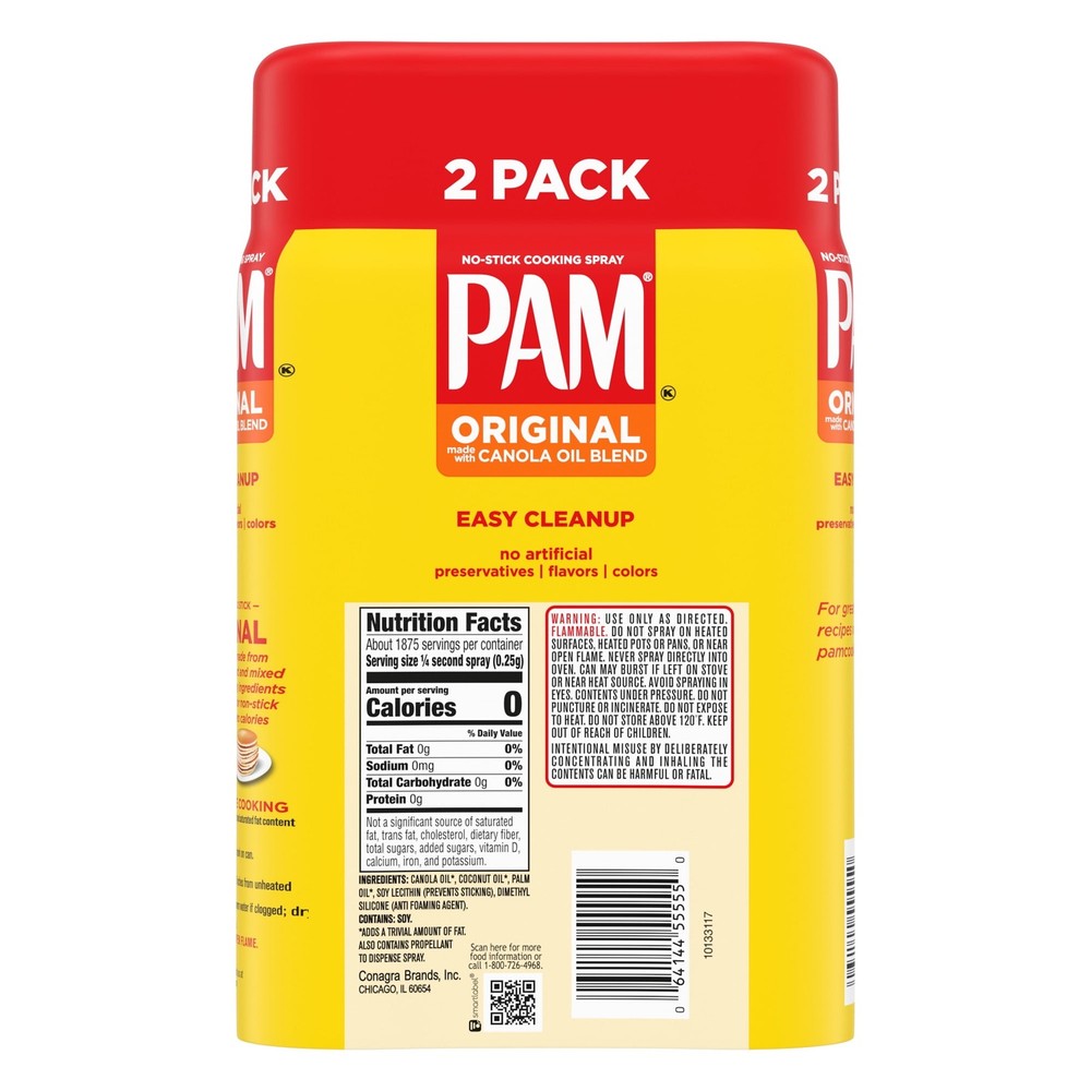 PAM Non-Stick Original Cooking Spray, 10 oz., 2-Count