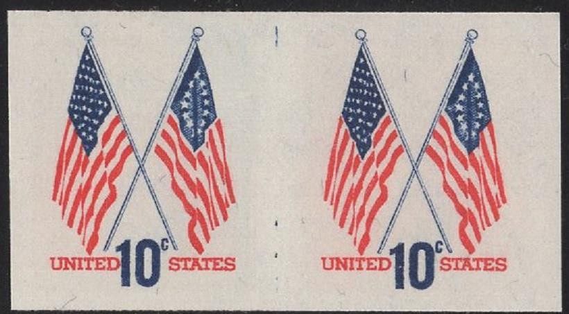 U.S.: #1519a CROSSED FLAGS IMPERF PAIR // VF MINT NH