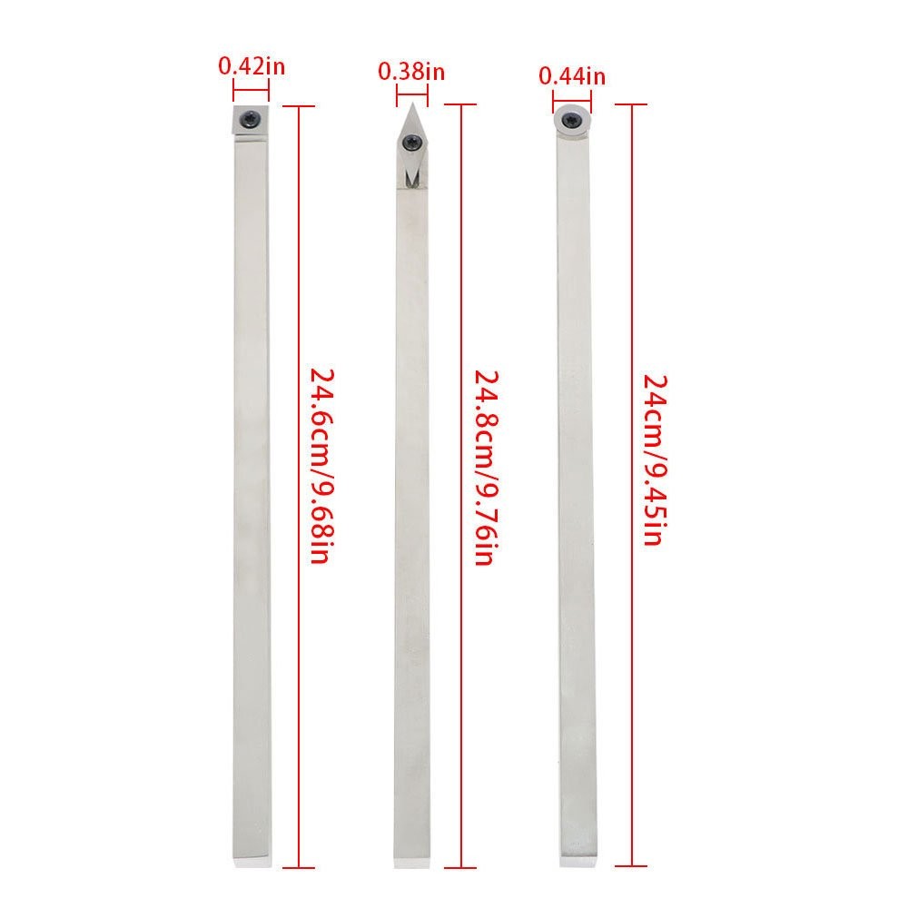 6 Pack 11 Inch Carbide Wood Turning Lathe Tools With 4 Extra Replacement Inserts