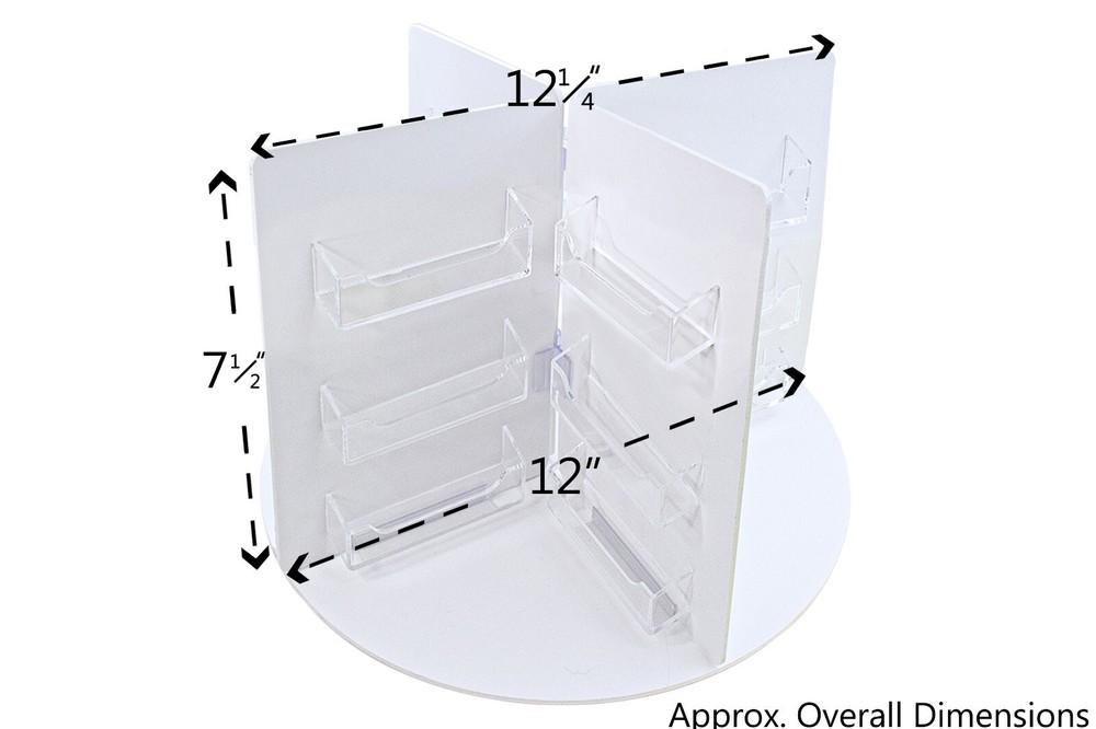 24 Multi Pockets Rotating Countertop Organizer Display Premium White
