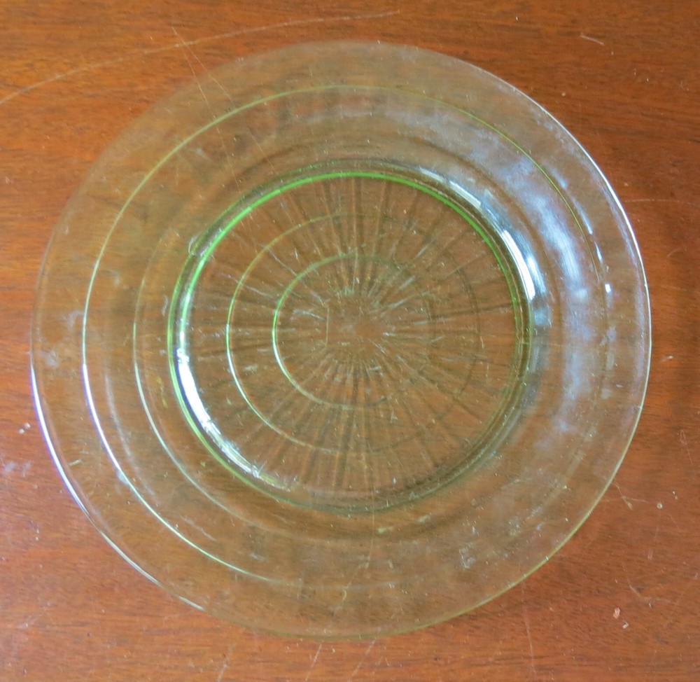 Hocking Green Block Optic Depression 9 ¼” Dinner Plate(s)