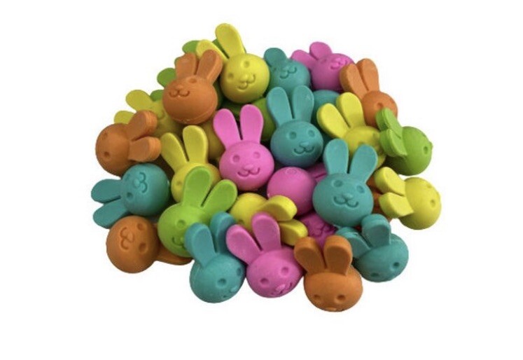 FunErasers-Easter Bunny Mini Erasers for Kids 20ct - Multicolored
