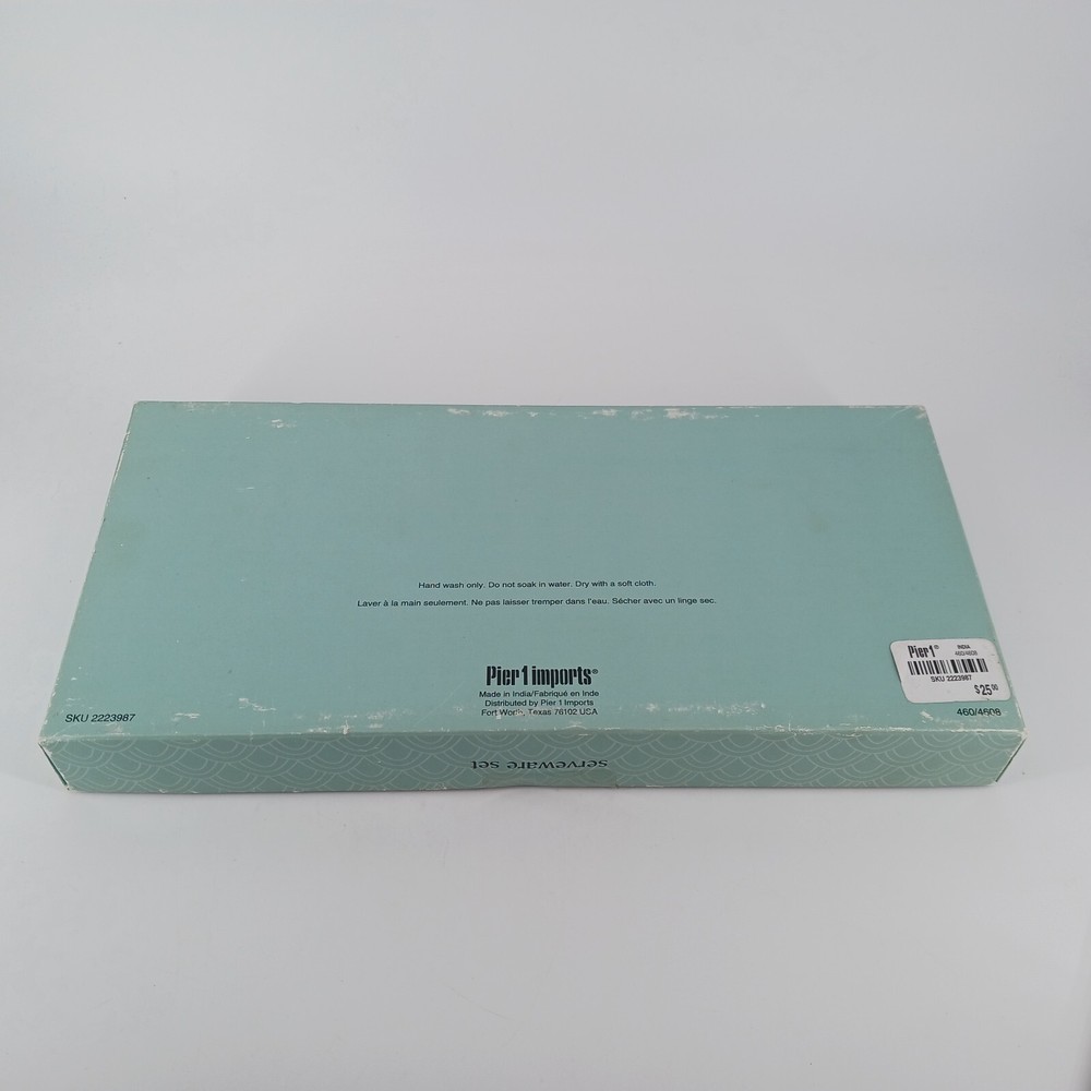 Pier 1 Serveware Set Salad Spoon And Fork Fish Design Original Box