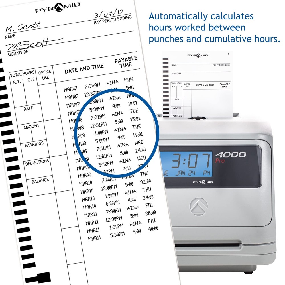 Pyramid Time Systems - Authentic Time Cards 44100-10 for Pyramid Models 4000,...