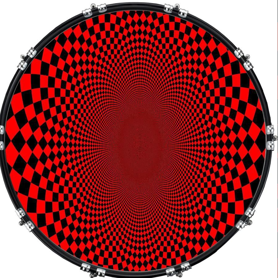 20" Custom Bass Kick Drum Front Head Graphical Geometry 7