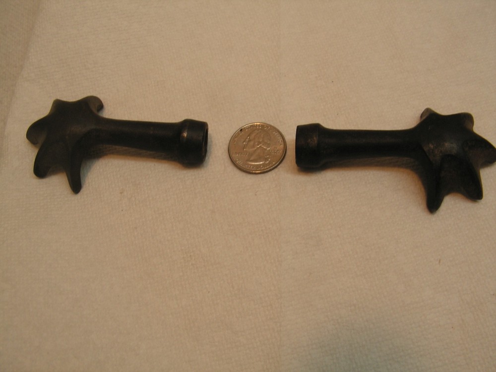 Vintage Antique Wrought Iron Fireplace Fire Pit Tool replacement ends paws, Coal