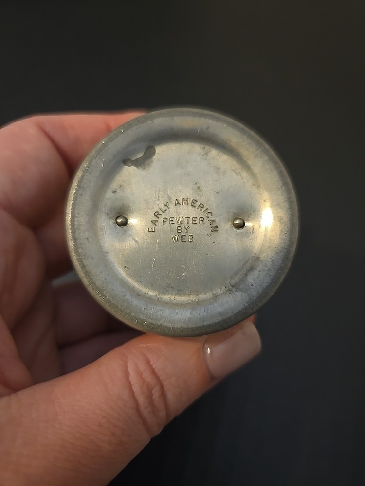 Early American Pewter By WEB Salt Shaker 3.5"