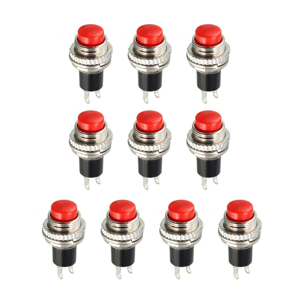 Push Button Switch NO Momentary Round Button 26x12.6mm / Red / 20 Pcs