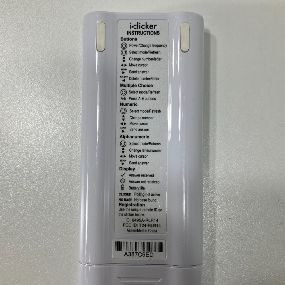 I-Clicker 2 Student Classroom Response Remote Control Pre-owned