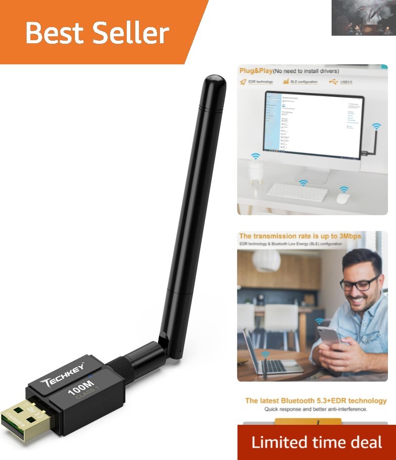 Wireless Bluetooth 5.3 USB Adapter - Efficient Connection Up to 5 Devices