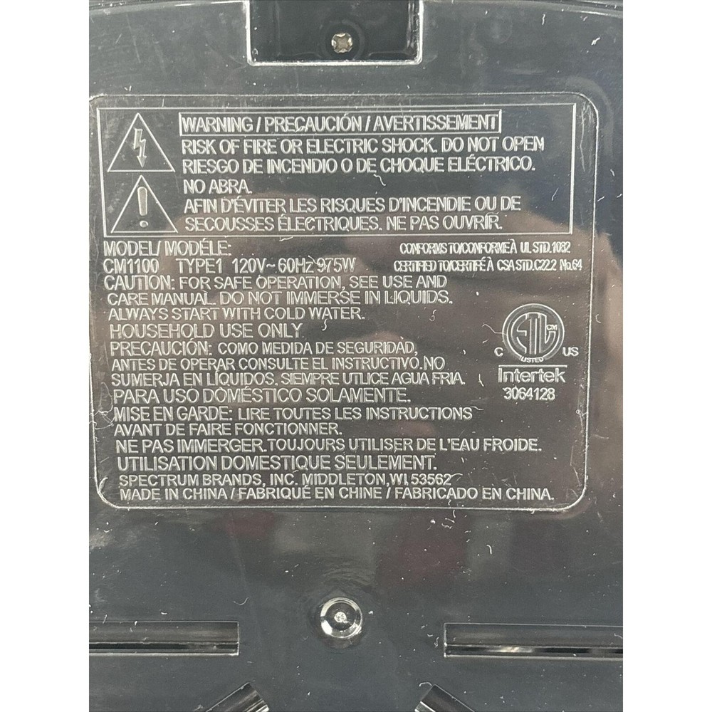 Black + Decker CM1100B 12-Cup Programmable Coffeemaker Cleaned Tested Free Ship