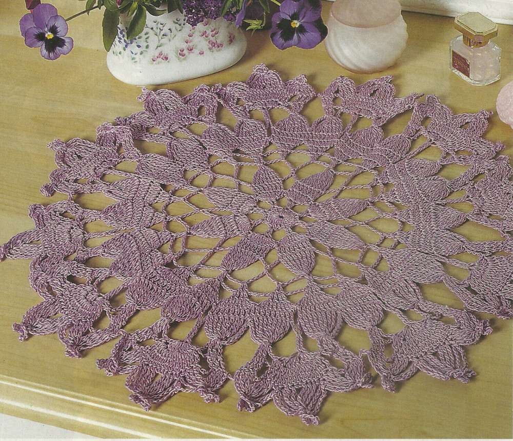 Triple Crown Doily Crochet PATTERN INSTRUCTIONS  15" dia
