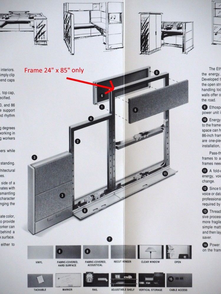 HERMAN MILLER ETHOSPACE 48"Wx 38"H Wall Non powered Frame for CUBICLES