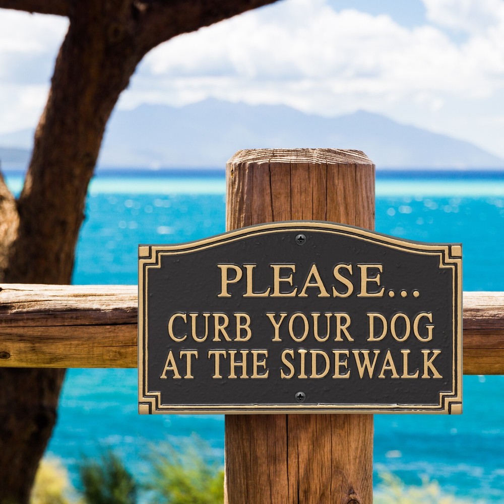 Please Curb Your Dog Lawn/Wall Statement Sign